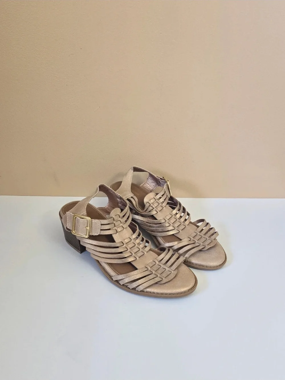 Maurices Shimmering Emily Block Heel Sandals Size 10M